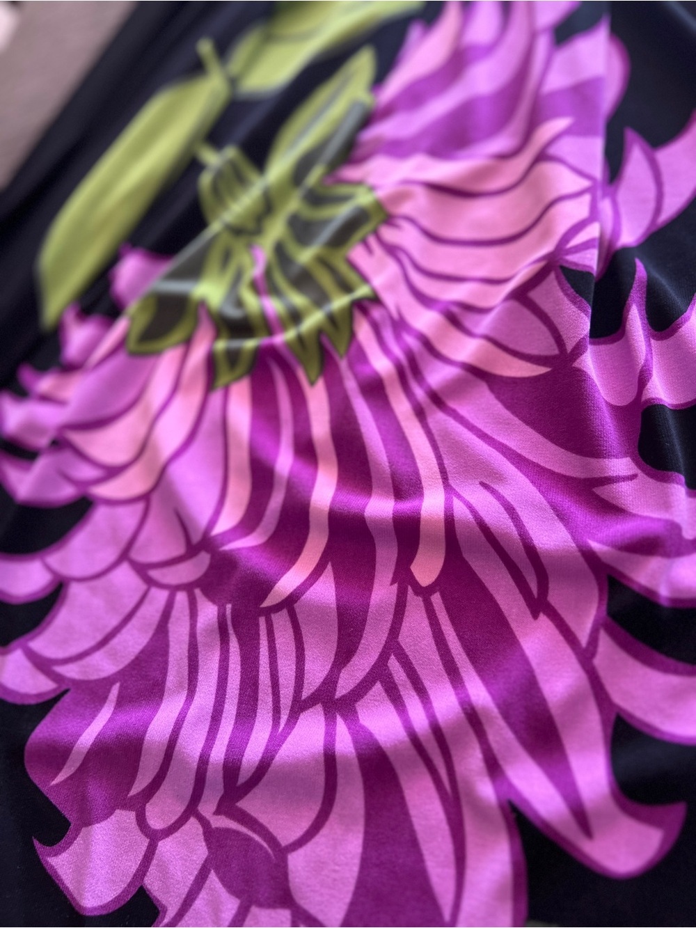 Y2K Strapless Black Dress with Pink & Green Floral Print Coastal Beachy Summer - Picture 5 of 11
